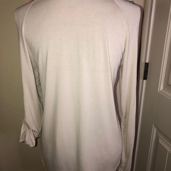 Ya Los Angeles Cream Floral Long Sleeve Top Size S - Picture 5 of 5